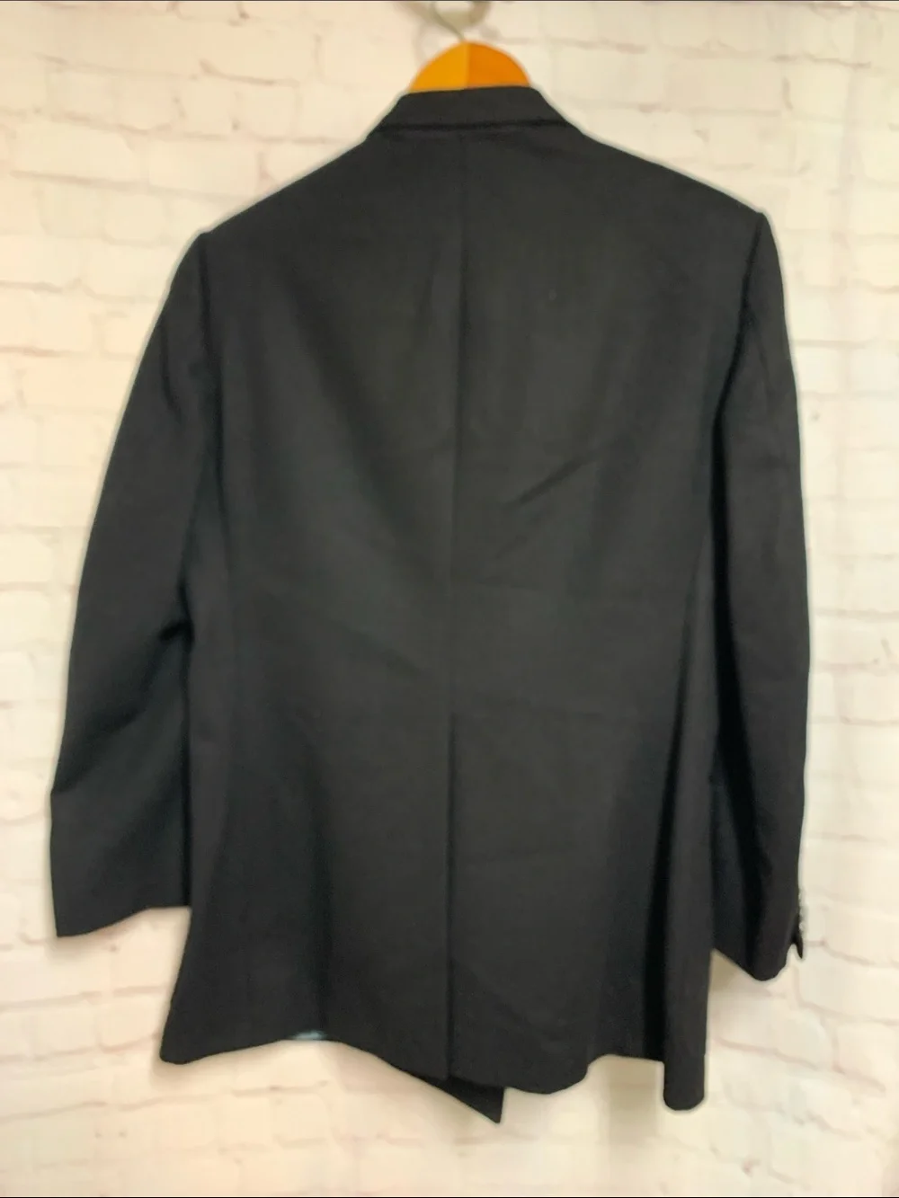 Vintage Christian Dior Paris Black Wool Double Breasted Sport Coat Size 40